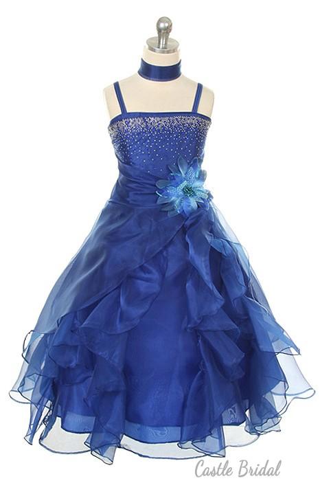 Hochzeit - Cheap Dark Blue Flower Girl Dress