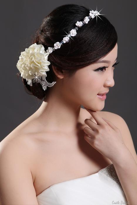 Wedding - Pretty Flower Satin Wedding Headpiece