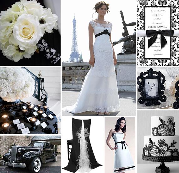 Hochzeit - Black & White Lace Wedding Board