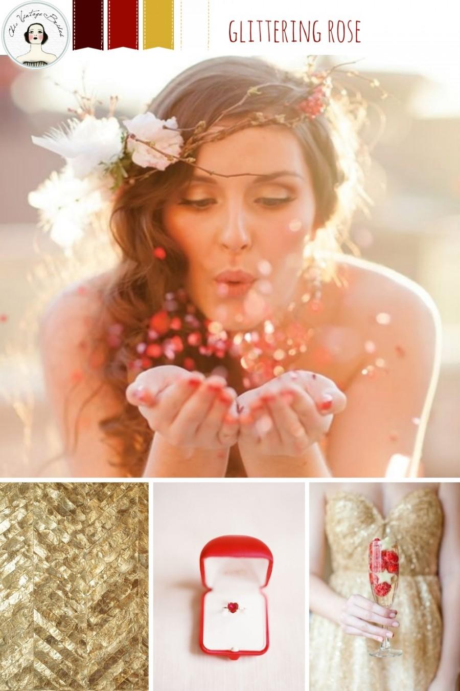 Mariage - Glittering Rose - Wedding Inspiration in Shades of Rich Red & Gold