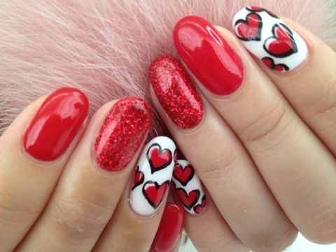 Свадьба - Valentine's Day Nail Design 