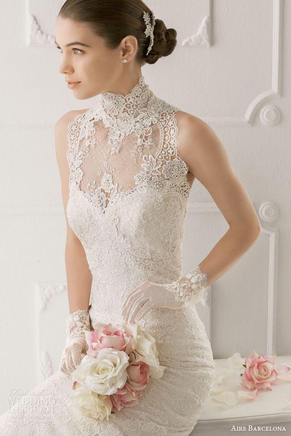 زفاف - Ivory wedding dress with floral laces