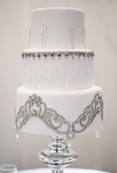 Wedding - Vintage Rhinestones Wedding Cake 