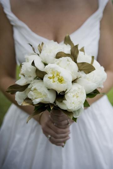 Wedding - Peony And Magnolia Leaf Bouquet 