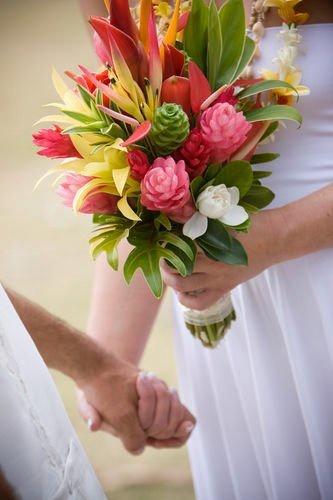 Wedding - Tropical Flowers Wedding Bouquet 