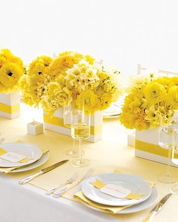 Mariage - Yellow Centerpieces 