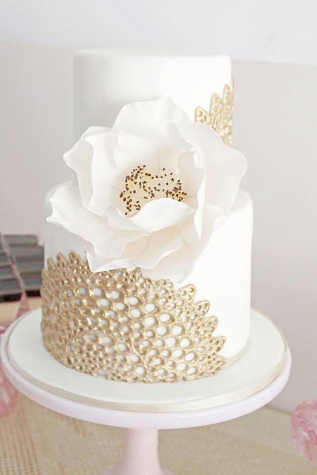 Gold wedding cakes on pinterest