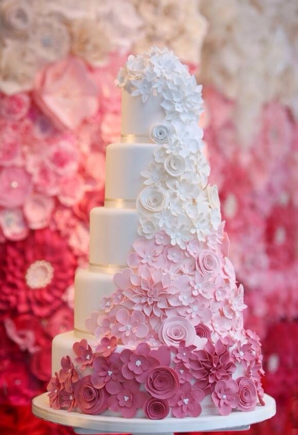 Mariage - Ombre conception de gâteau