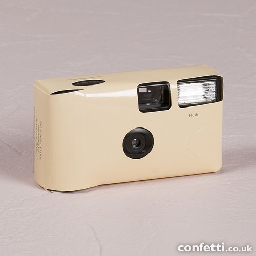 زفاف - Ivory Disposable Camera - Solid Colour Design - Confetti.co.uk