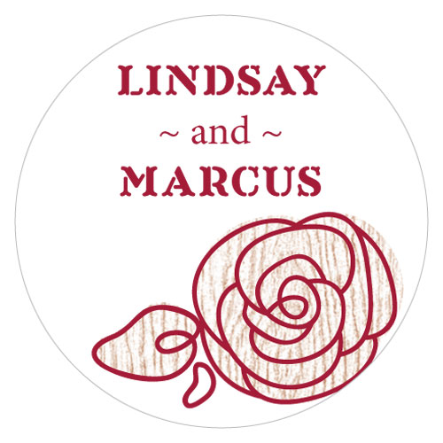 Mariage - Rose Small Sticker - Confetti.co.uk