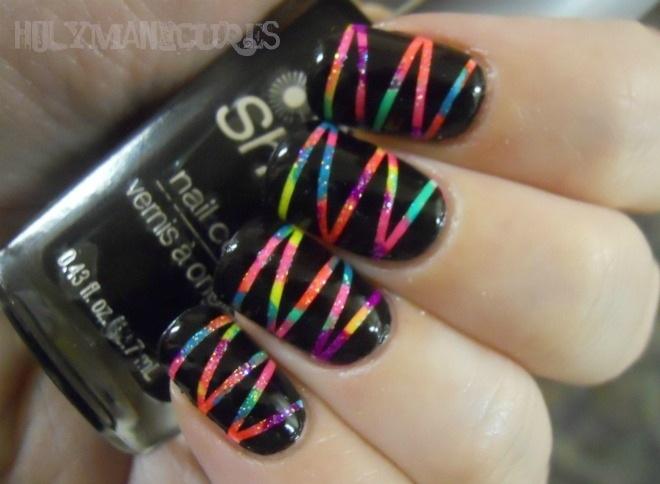 Mariage - Neon Zigzag Nails