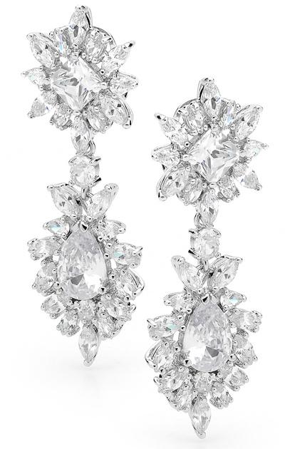 Wedding - Diamond Drop Earrings 