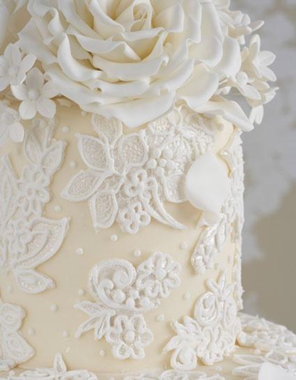 Wedding - White Lace Cake 