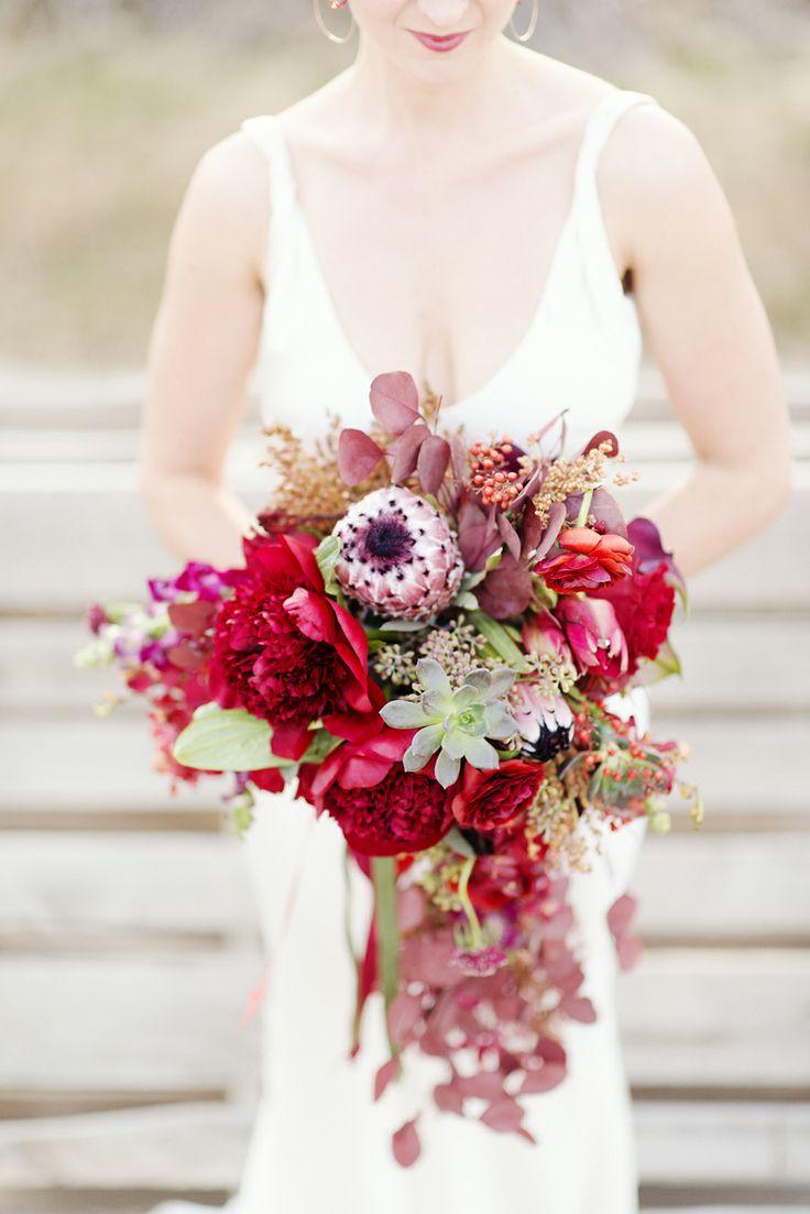 Mariage - Débordant élégant Bouquet rouge