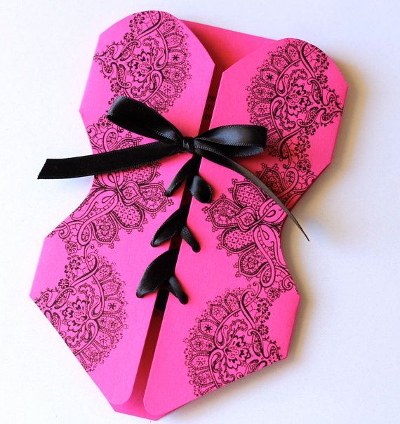 Wedding - Pink lingerie style wedding invitation card