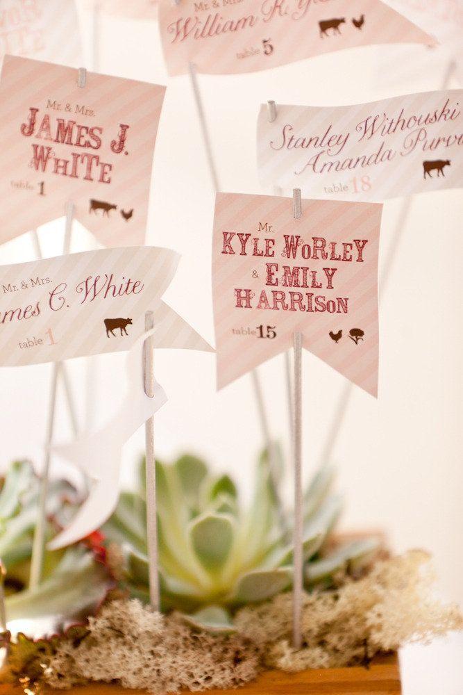 Wedding - Adorable Paper Escort Cards 