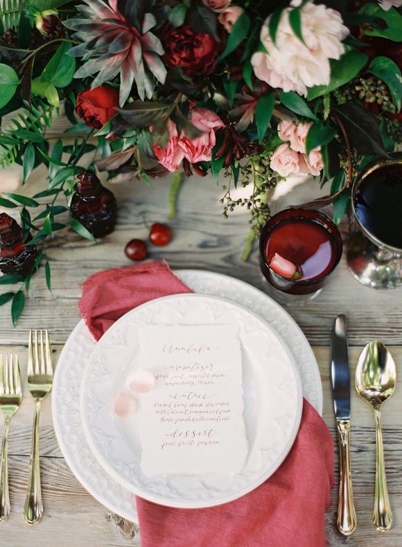 Wedding - Cranberry Wedding Tabletop 