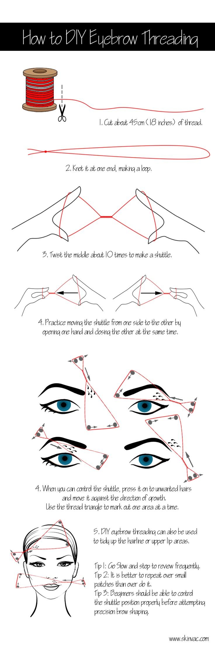 Wedding - How To Do Eye Brow Threading By Yourself 