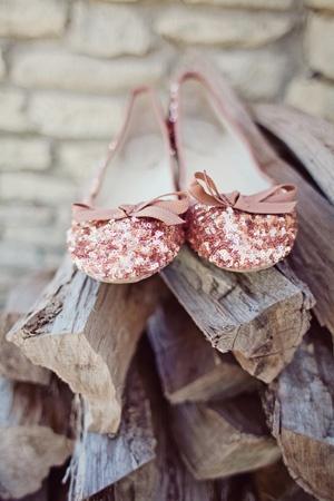 Wedding - Pink Sequin Flats 