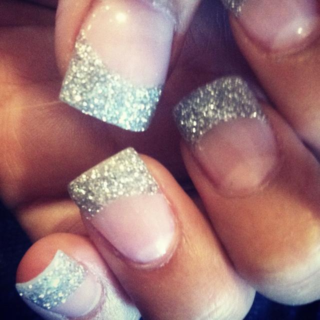 Wedding - Silver Glitter Tips 