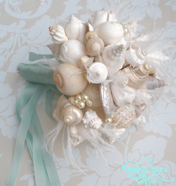 Wedding - Made To Order Custom Details Bridal Bouquet Of Shells (Hinewai Style). FULL PAYMENT