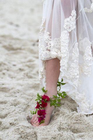 Wedding - Beach Bridals With Beautiful Bougainvillea