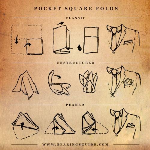 Wedding - Pocket Square Folds. 
