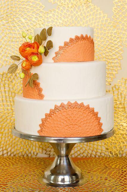 Wedding - Tangerine Wedding Cake 