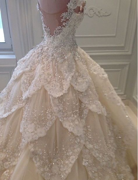 Wedding - White wedding gown with scales