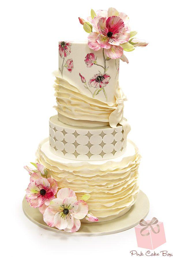 Wedding - Hand Painted Spring Flower Wedding Cake » Spring Wedding Cakes