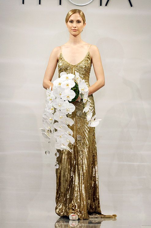 Wedding - A Gold Art Deco Wedding Dress From The Theia Fall 2014 Bridal Collection Recalls The Vintage Glamour Of The Great Gatsby.