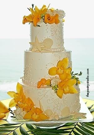 زفاف - زفاف الشاطئ كعكة