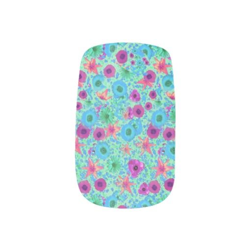 Wedding - Colorful Floral Nails Stickers