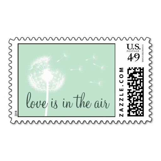 Wedding - Dandelion On Mint Love Stamp