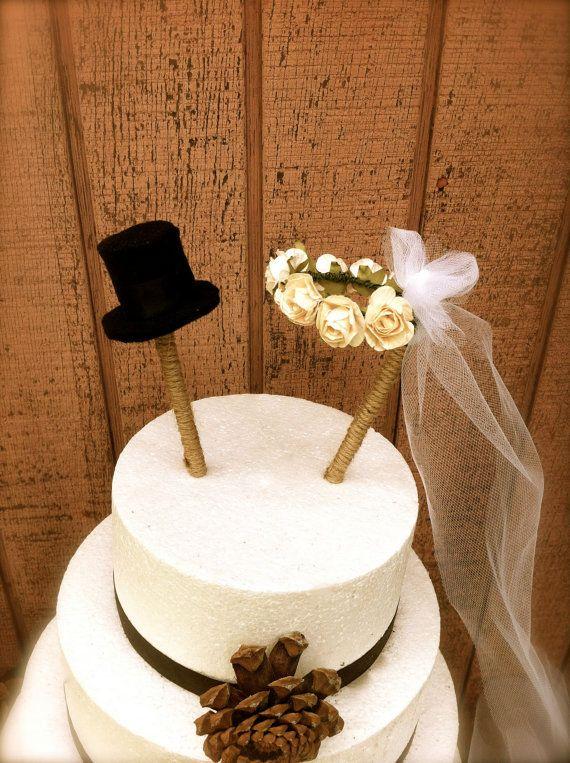 Hochzeit - Rustic Wedding Cake Topper Land Herbst Hochzeiten