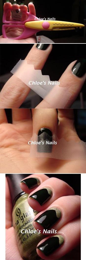 Wedding - Use Scotch Tape (cut Into All Corts Of Shapes) To Create Easy Nail Art
