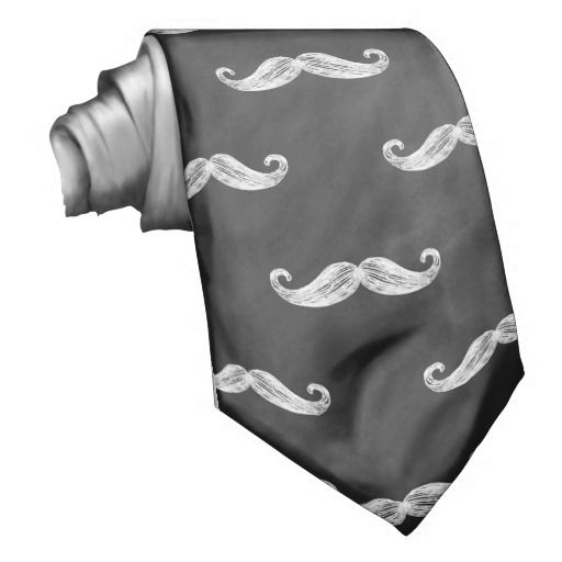 Wedding - Mustache On Chalkboard Tie