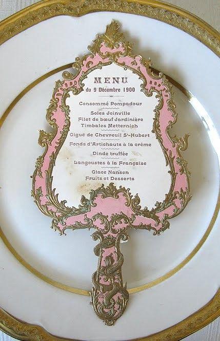 Hochzeit - Antik-Menü-Karte