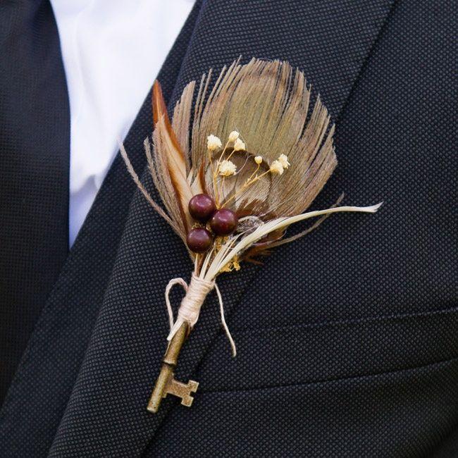Hochzeit - Key Blume im Knopfloch