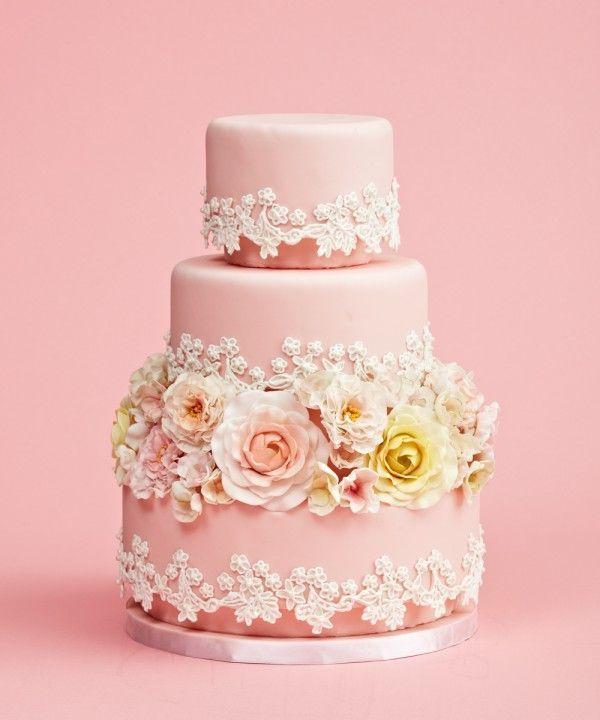 Pink wedding cakes on pinterest