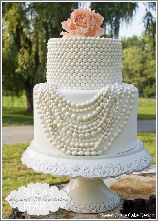Hochzeit - Coco Chanel Perlen-Kuchen