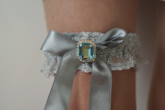 Wedding - Aristocratic Gray Bridal Garter 