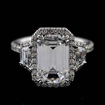 Wedding - Platinum Micro Pave Cut Down Diamond Engagement Ring Mounting