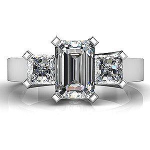 Hochzeit - Cut Smaragd-Diamant-Ring