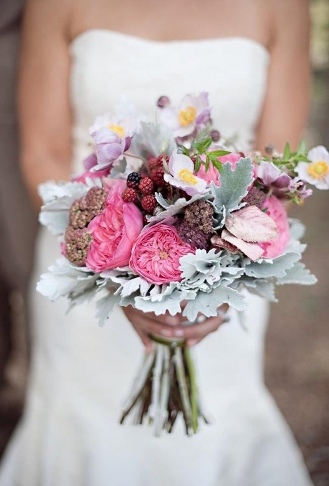 Wedding - Unique Wild Raspberry Wedding Bouquet 
