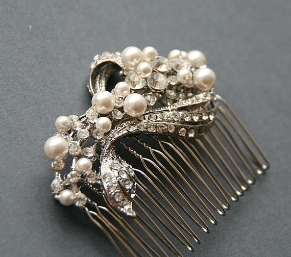 Wedding - Bridal Hair Comb, Wedding Hair, Bridal Hair Accessories, Bridal Hair, Wedding Hair Comb , Bridal Pearl Comb- Style 250