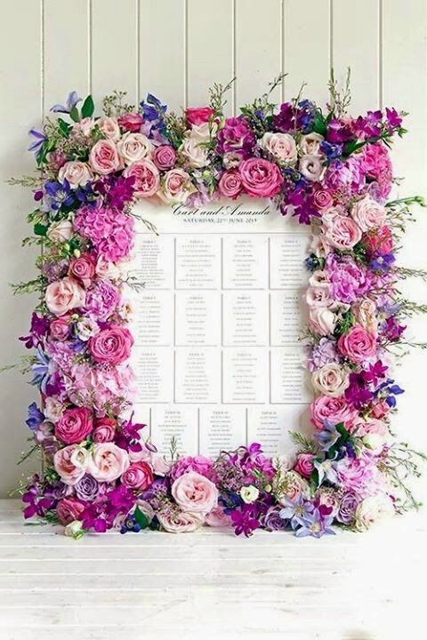 Wedding - Floral Seating Card Display 
