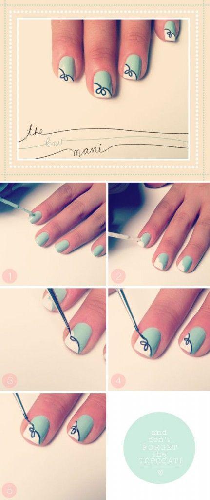 Hochzeit - DIY Bogen Nail Design
