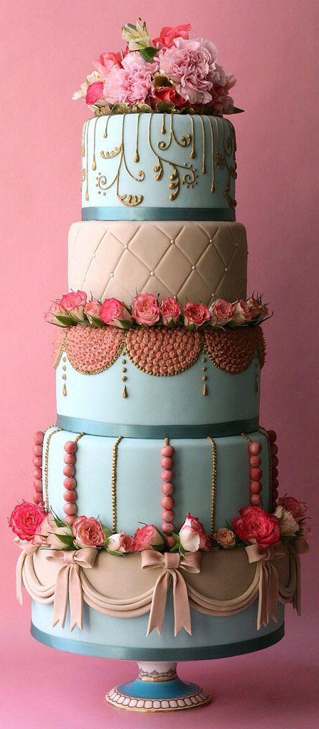 Hochzeit - Pastell Tiered Kuchen