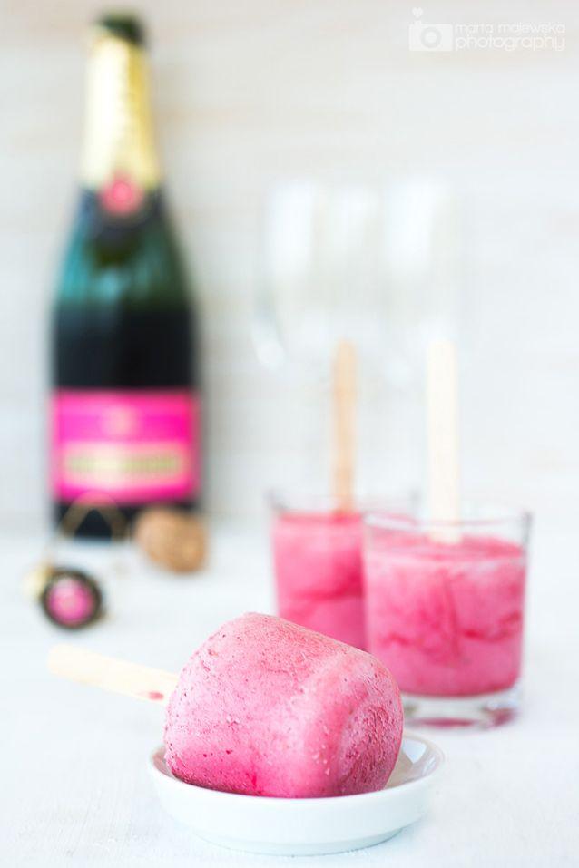 Hochzeit - Raspberry Champagne Eis am Stiel